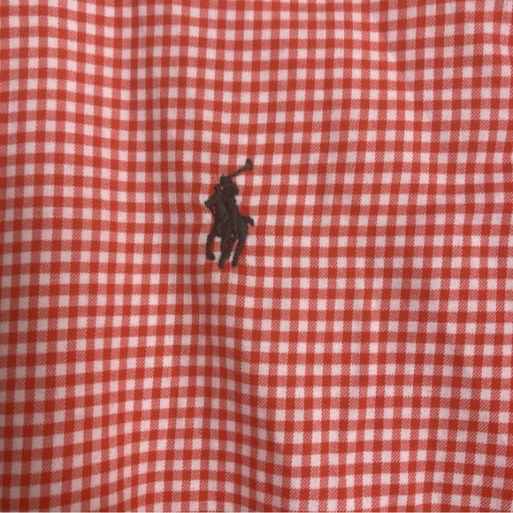 RALPH LAUREN Mens CLASSIC FIT  Red Gingham Button Down Shirt L Plaid - Picture 3 of 14